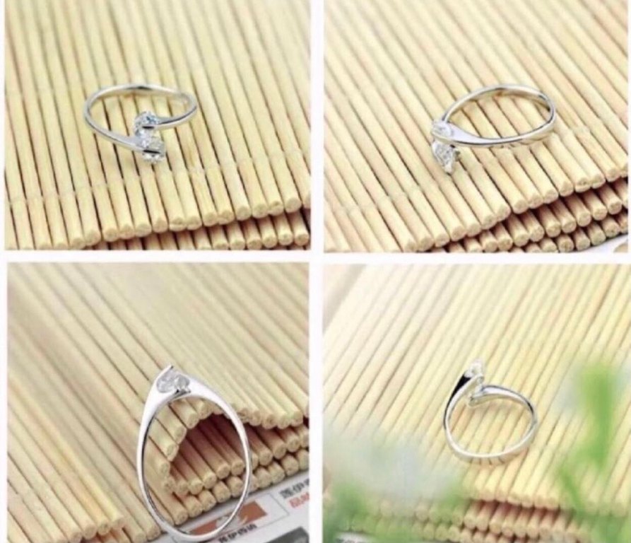 Minimalist Beyaz Taşlı Kadın Yüzük - Görsel 3