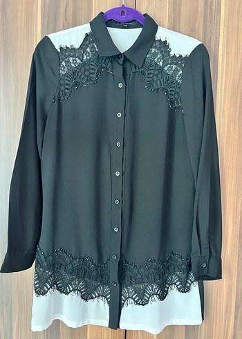 Dantel Detaylı İpekyol Gömlek - Görsel 3