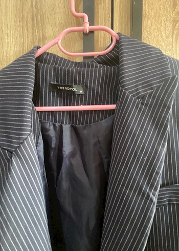 44 Beden mavi Renk Kadın Lacivert Düğmeli blazer ceket