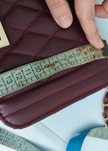 Bordo Zincir Detaylı Kadın Deri Çanta - Görsel 6