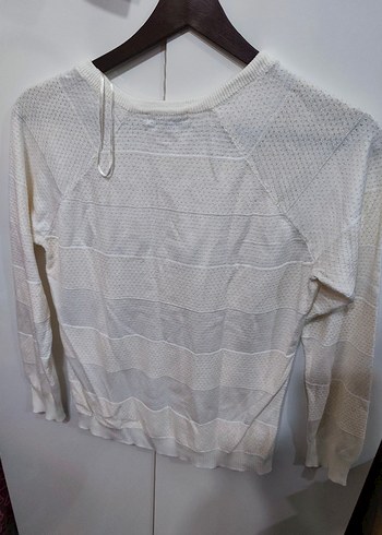 Uzun Kollu Beyaz Kadın Triko - Görsel 6