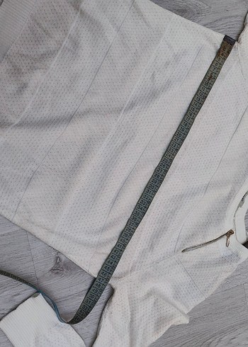 Uzun Kollu Beyaz Kadın Triko - Görsel 5