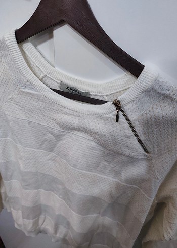 Uzun Kollu Beyaz Kadın Triko - Görsel 3