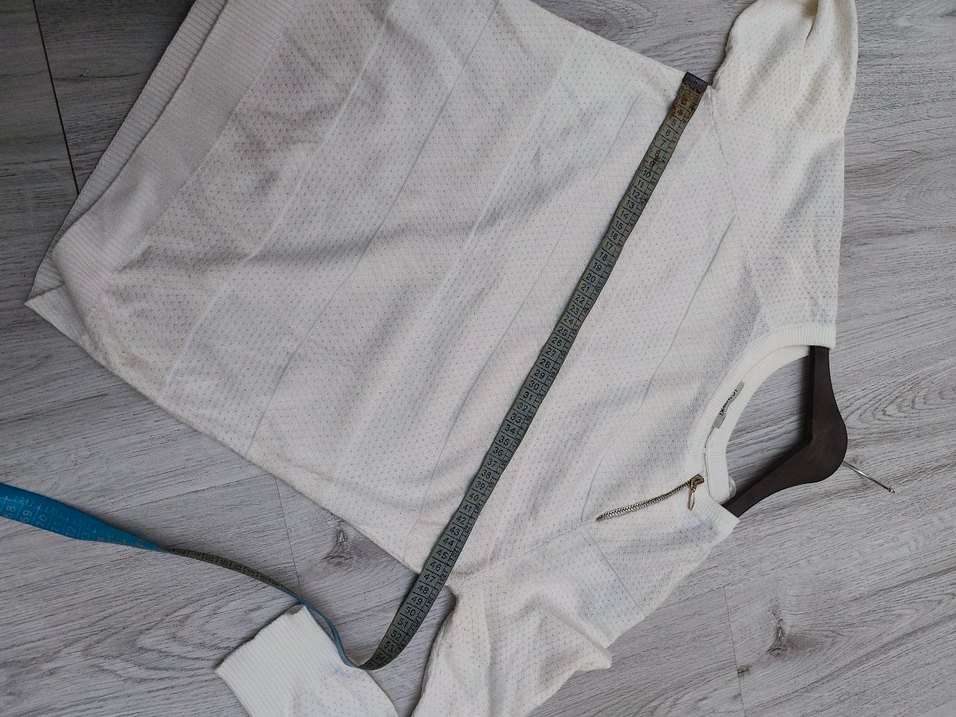 Uzun Kollu Beyaz Kadın Triko - Görsel 5