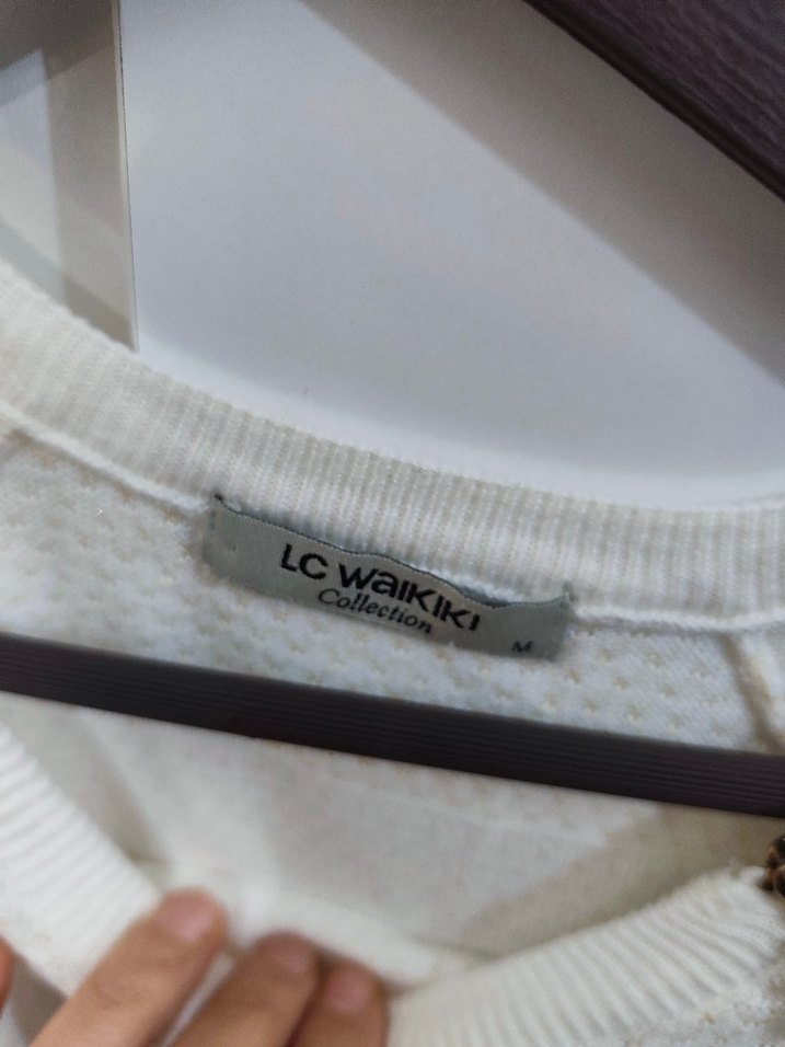 Uzun Kollu Beyaz Kadın Triko - Görsel 2