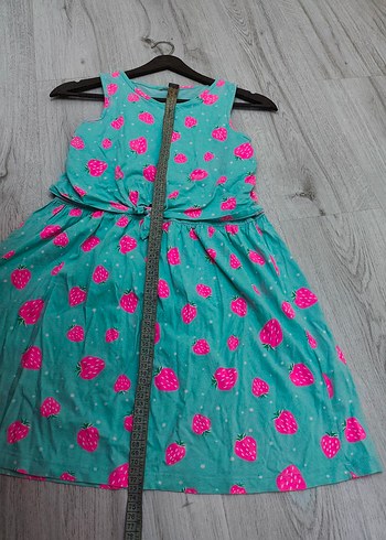 Turkuaz Çilek Desenli Kız Elbisesi - Görsel 4