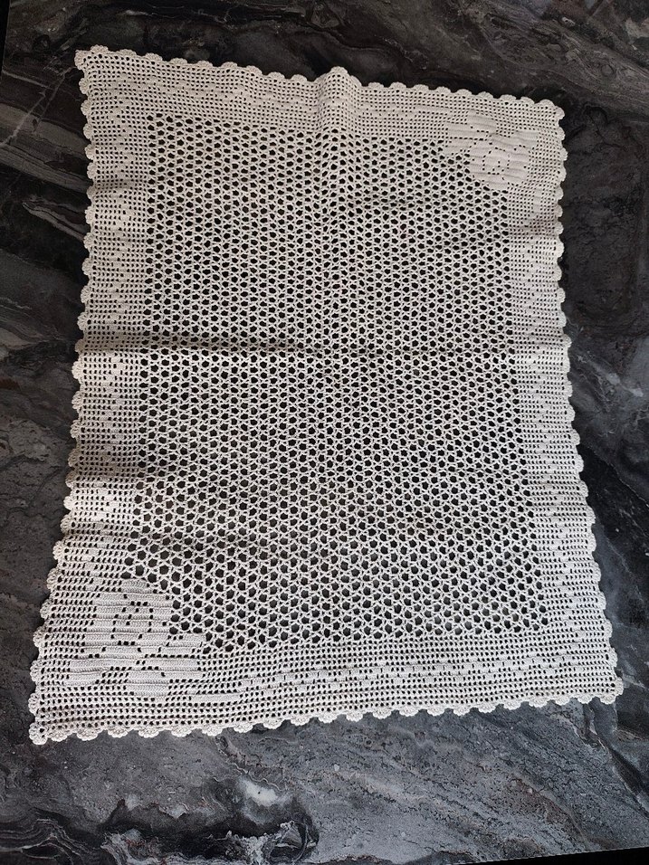 Klasik El İşi Dantel Örtü - Görsel 4