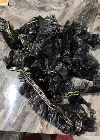 Siyah Fırfırlı şerit 8 metre toplu fiyat - Görsel 3