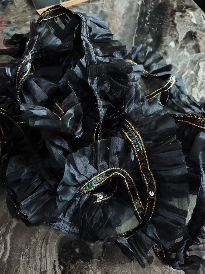 Siyah Fırfırlı şerit 8 metre toplu fiyat - Görsel 5