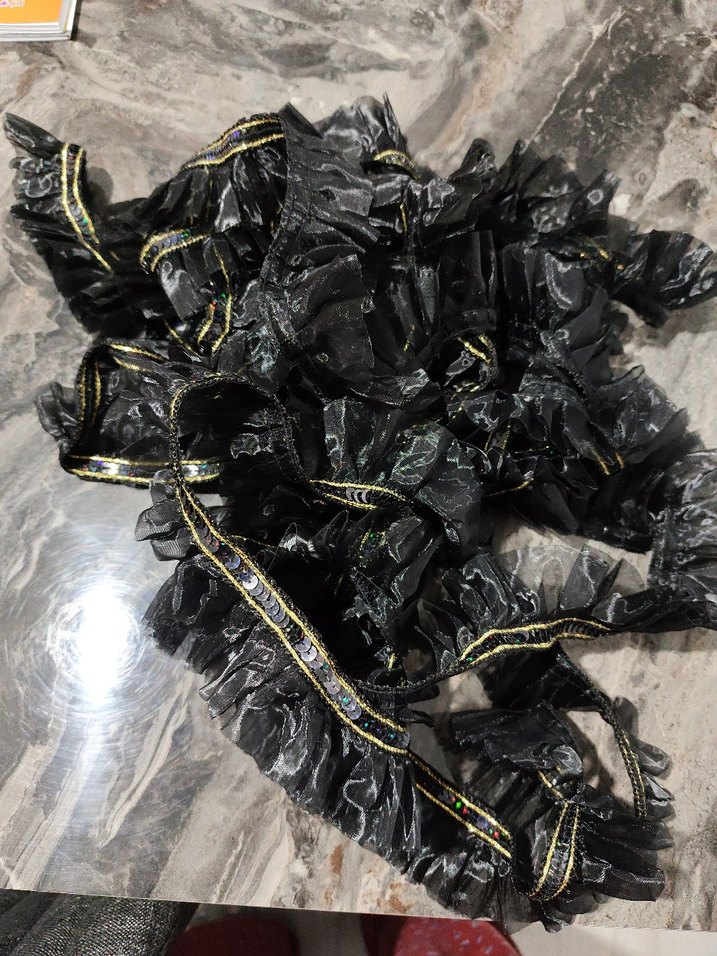 Siyah Fırfırlı şerit 8 metre toplu fiyat - Görsel 3