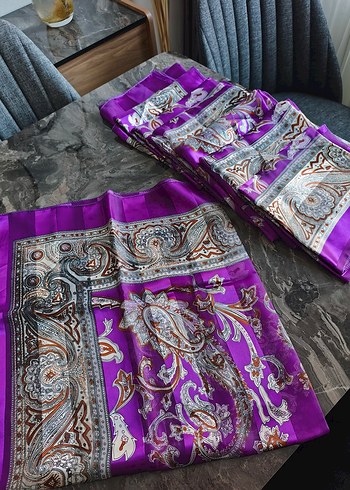 Parlak Mor Etnik Desenli fular dekor adet fiyat - Görsel 6