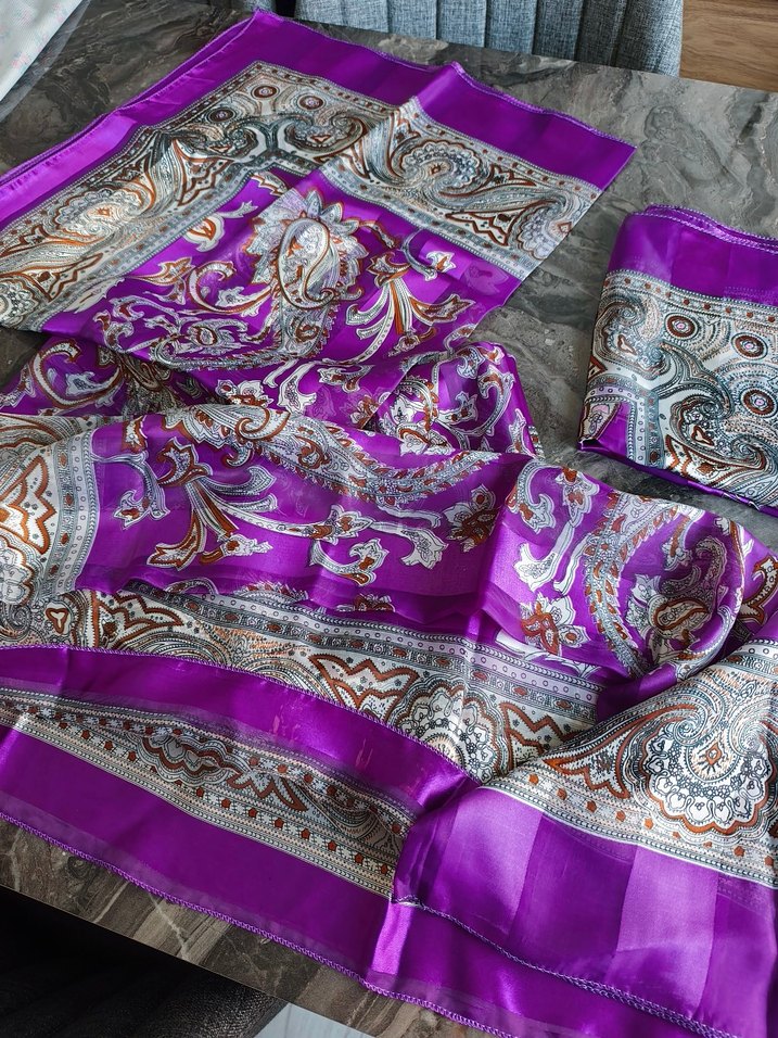 Parlak Mor Etnik Desenli fular dekor adet fiyat - Görsel 5