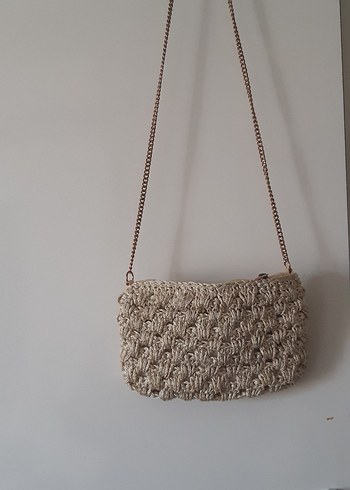 Bej SYRADVURS 6 AY oldu alali Örgü Bohem Çanta - Görsel 3