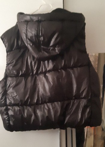 H&M Siyah Kapüşonlu sisme Kemerli Kadın Yelek