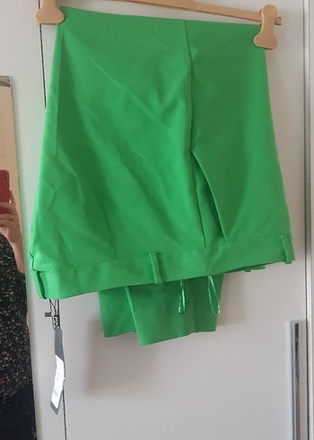 Yeşil adil isik orjinsl Beli Kemerli Kadın Kumaş Pantolon - Görsel 3