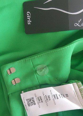 Yeşil adil isik orjinsl Beli Kemerli Kadın Kumaş Pantolon - Görsel 8