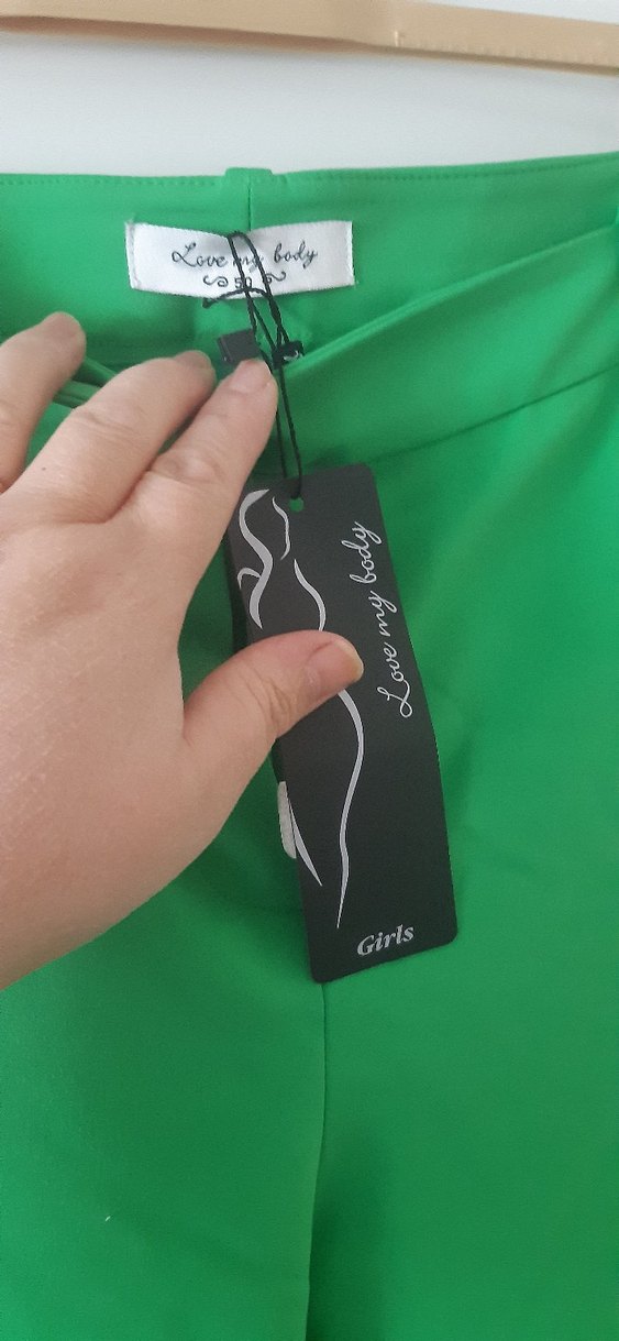 Yeşil adil isik orjinsl Beli Kemerli Kadın Kumaş Pantolon - Görsel 5