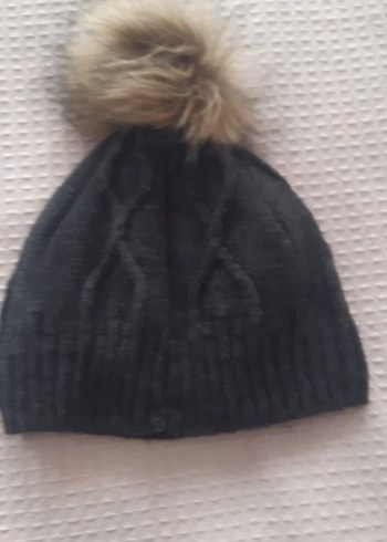 Kadın decathlon orjinal Gri Yün Ponponlu Bere - Görsel 3