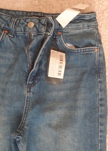 Kadın 36 bwdrwn trndyol Mavi Normal Boy Kot Pantolon - Görsel 2