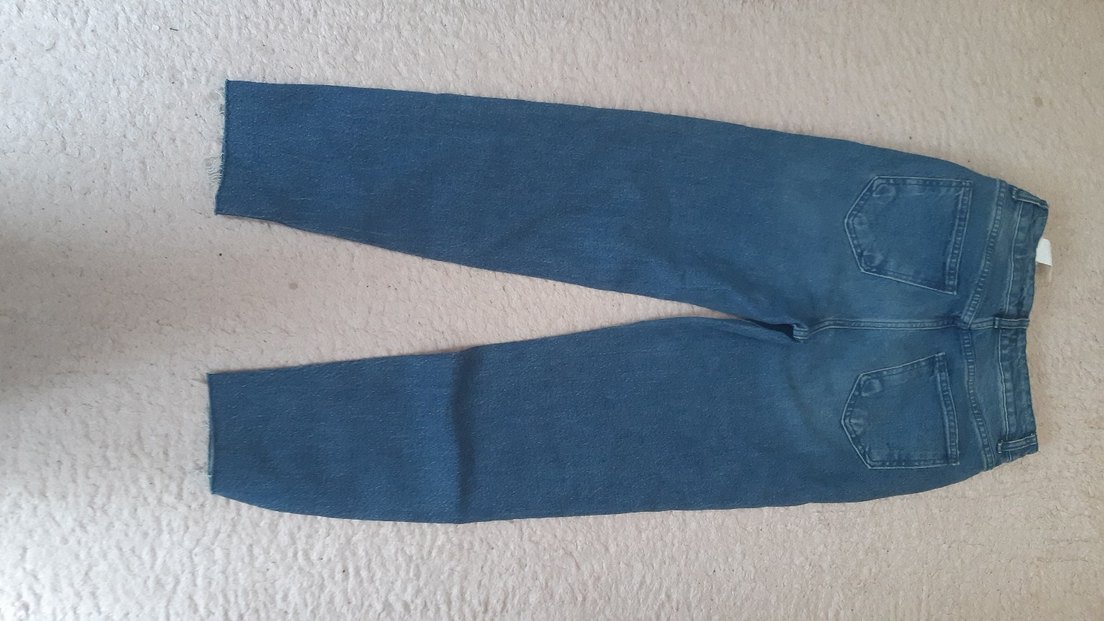 Kadın 36 bwdrwn trndyol Mavi Normal Boy Kot Pantolon - Görsel 3