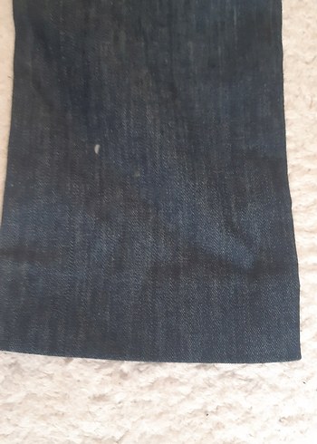 Kadın orjinal zara Lacivert Denim Regular Fit Pantolon likrasz - Görsel 5