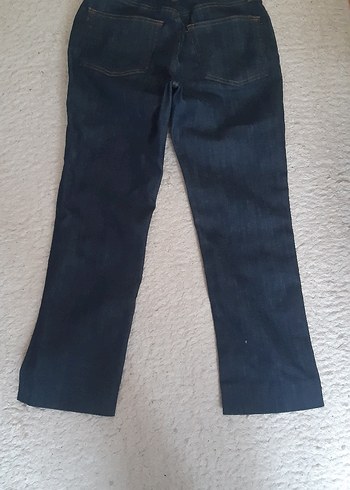 Kadın orjinal zara Lacivert Denim Regular Fit Pantolon likrasz - Görsel 2