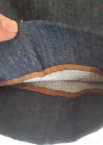 Kadın orjinal zara Lacivert Denim Regular Fit Pantolon likrasz - Görsel 4