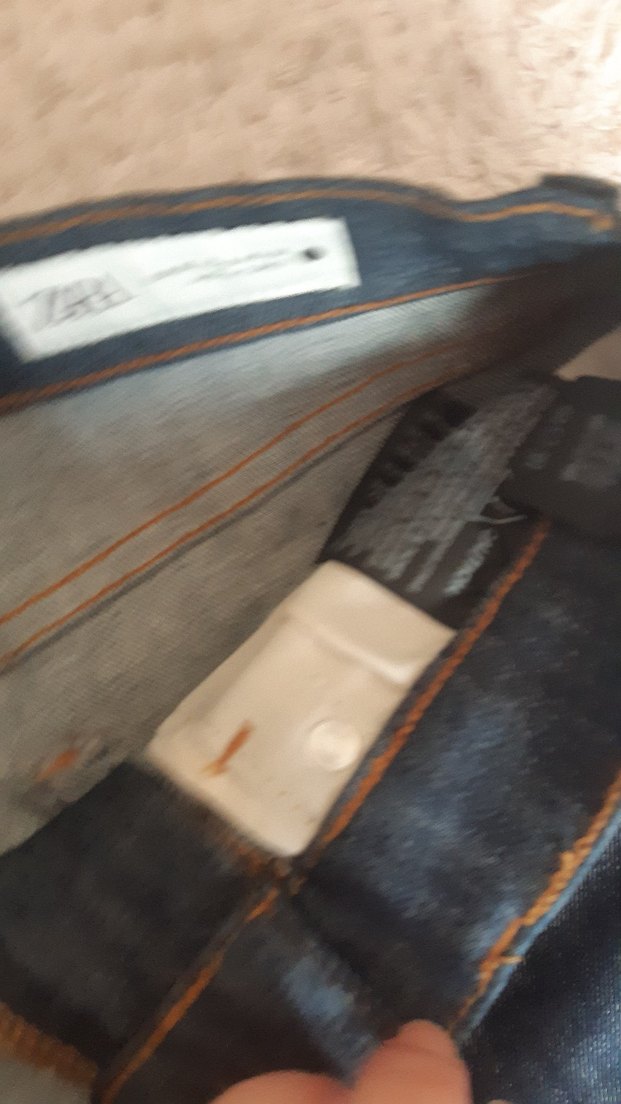 Kadın orjinal zara Lacivert Denim Regular Fit Pantolon likrasz - Görsel 3