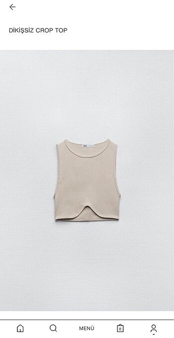 ZARA DİKİŞSİZ CROP TOP