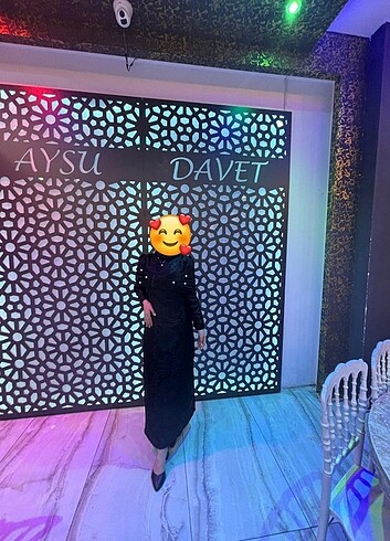 38 Beden siyah Renk Tesettür abiye