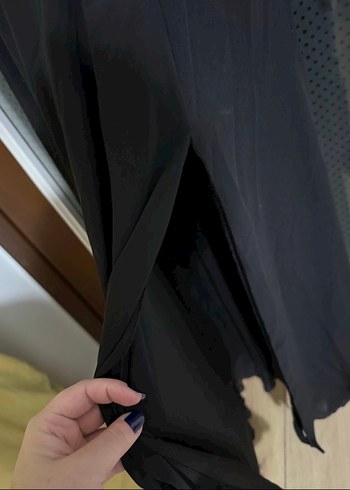 Uzun Siyah Drapeli Gotik Abiye Elbise - Görsel 3