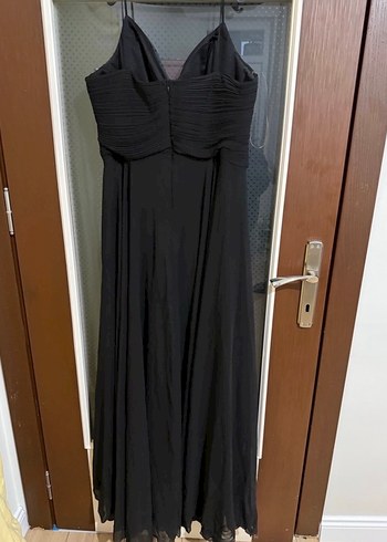 Uzun Siyah Drapeli Gotik Abiye Elbise - Görsel 2