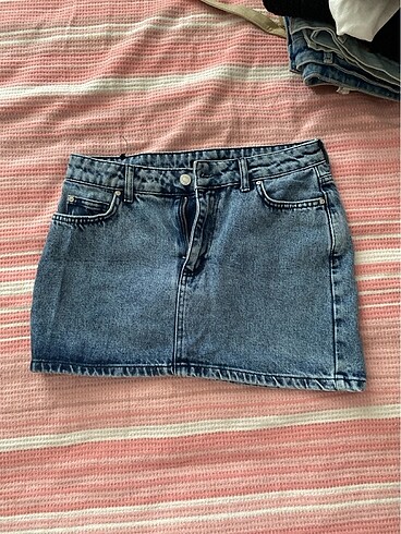 Asinetrik denim etek