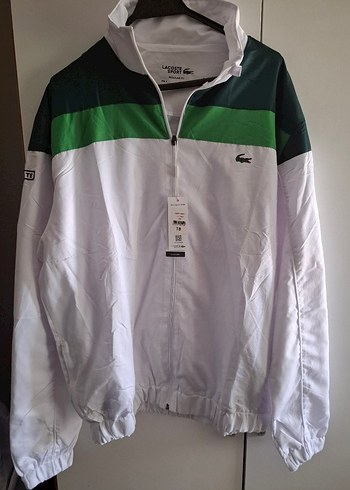 Lacoste Beyaz Rüzgarlık Fermuarlı Spor eşofman takimi