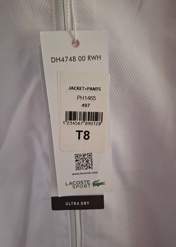 3xl Beden Lacoste Beyaz Rüzgarlık Fermuarlı Spor eşofman takimi