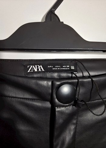 Düğmeli Siyah Deri Kadın tayt - Görsel 6