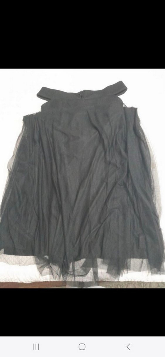 Straplez Siyah Gotik Uzun Elbise - Görsel 2