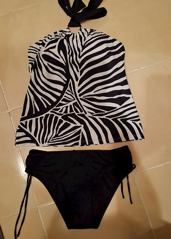 Zebra Desenli Siyah Mini Mayo