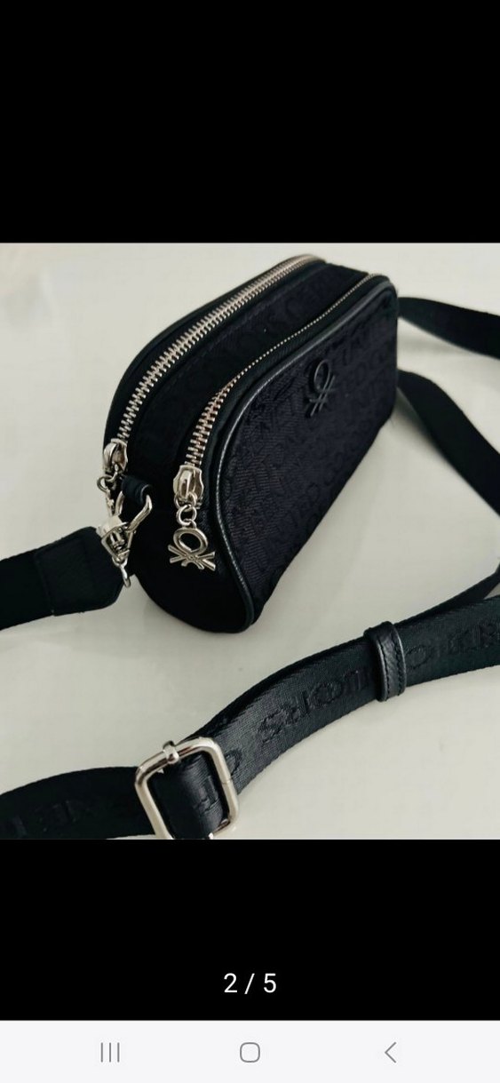 Kadın Siyah Baskılı Kemerli Çapraz Çanta - Görsel 2