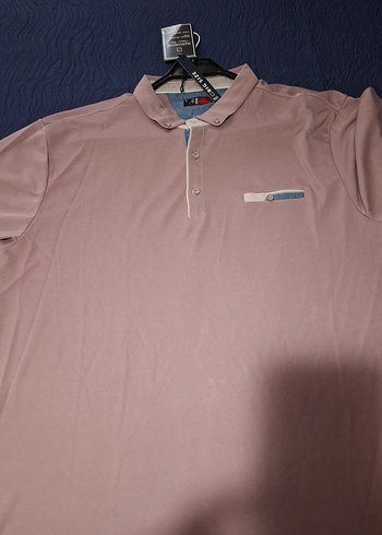 Düğmeli Pembe Erkek Polo Tişört - Görsel 3