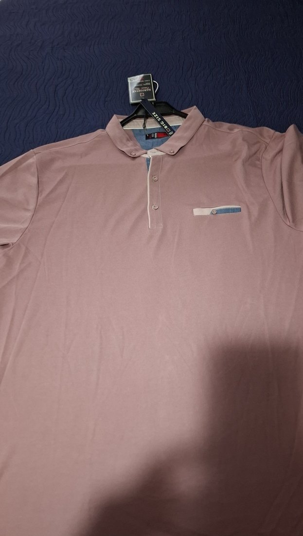 Düğmeli Pembe Erkek Polo Tişört - Görsel 3