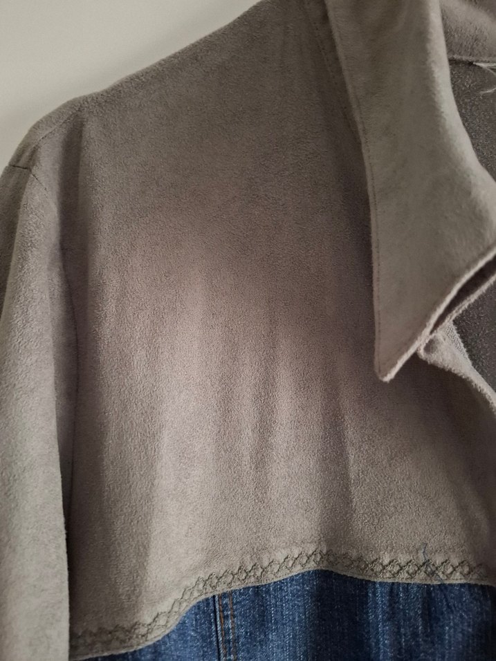 Gri Denim Düğmeli Gömlek - Görsel 2