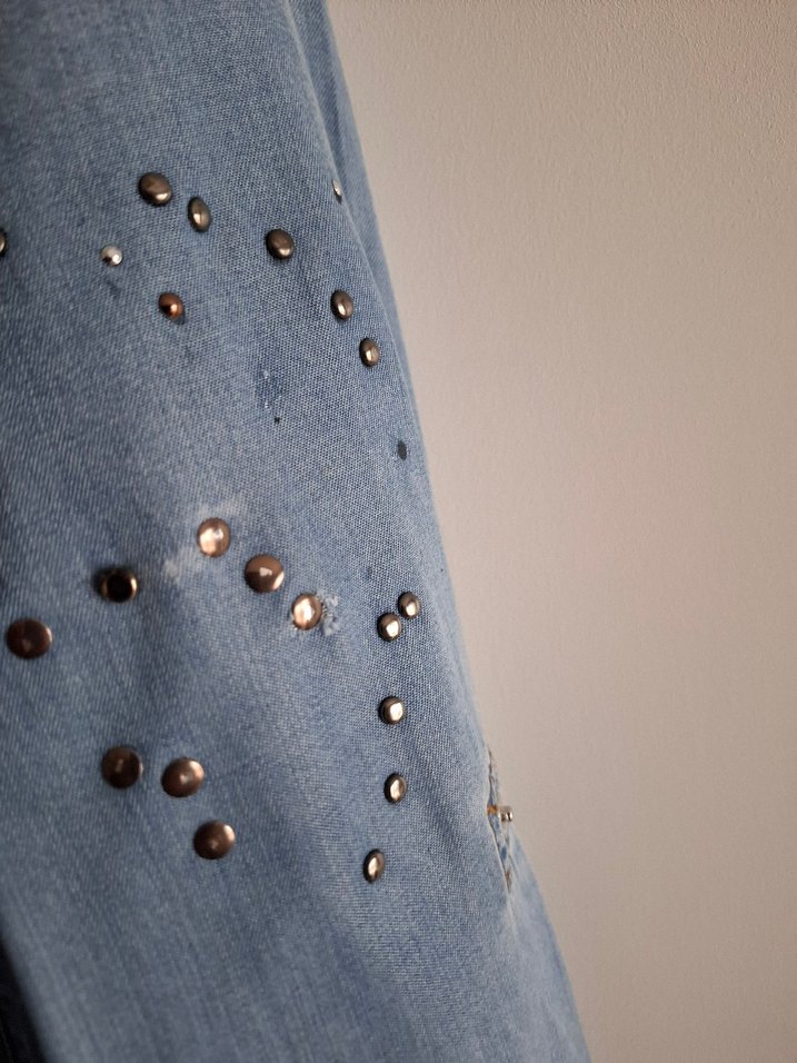 Düğmeli Mavi Denim Kadın Gömlek - Görsel 3