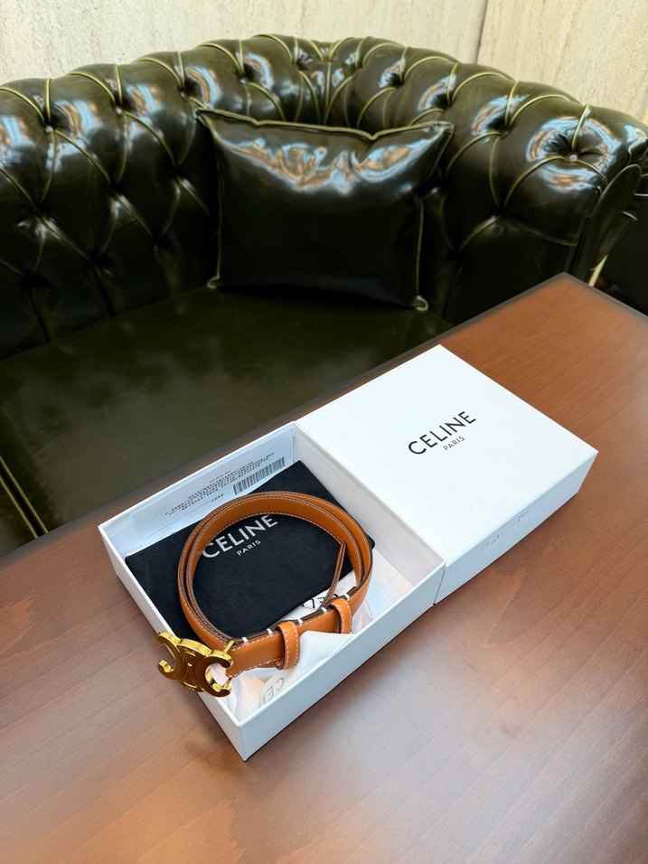 Celine Paris Kahverengi Deri Kemer - Görsel 4