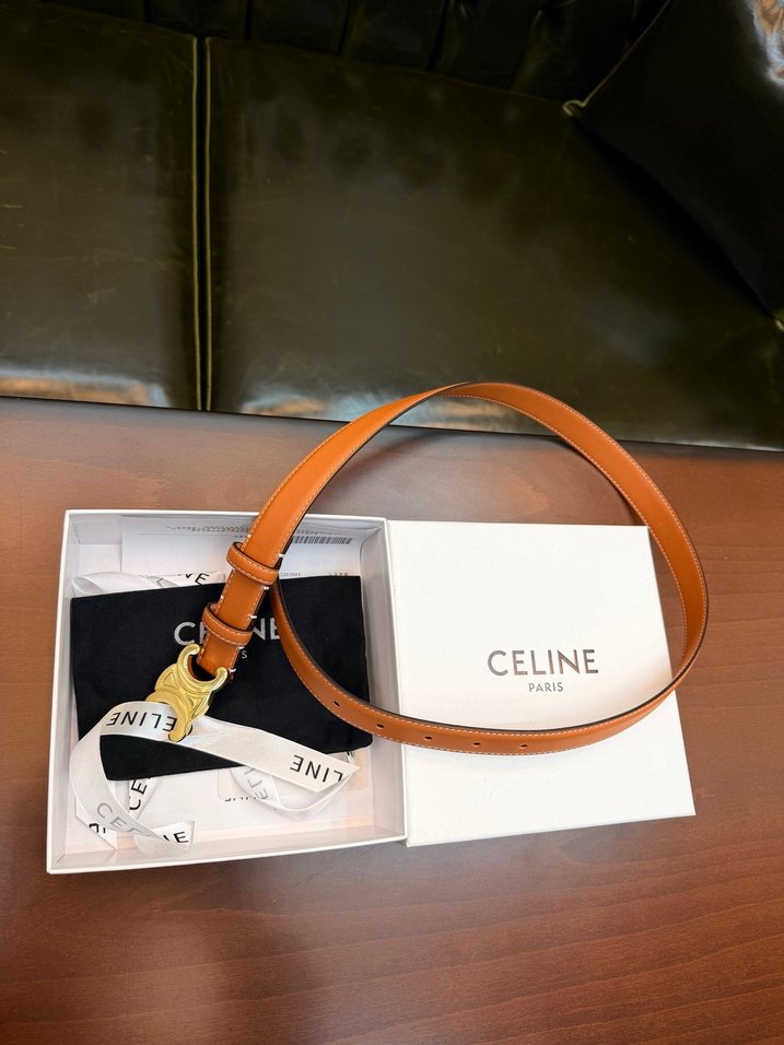 Celine Paris Kahverengi Deri Kemer - Görsel 2