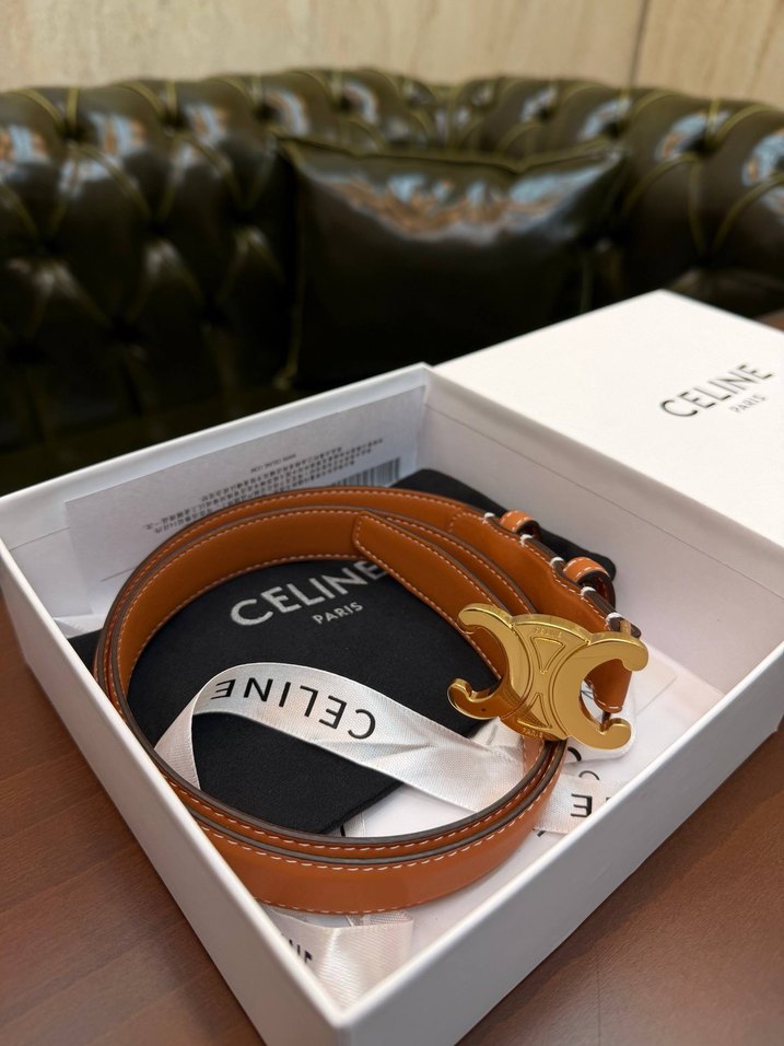 Celine Paris Kahverengi Deri Kemer - Görsel 3