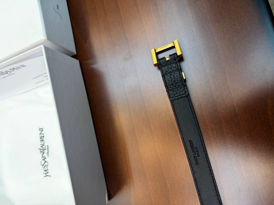 Saint laurent Siyah Deri Kadın Kemer - Görsel 5