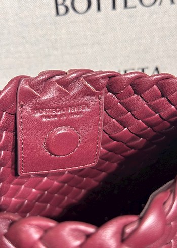 Bottega veneta Bordo Deri Kapitone Kadın Çanta - Görsel 5