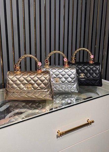 Chanel Siyah Deri Kapitone Kadın Çanta - Görsel 7