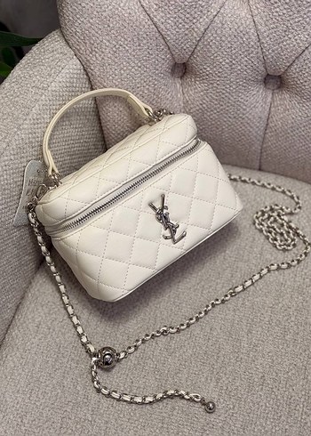 Saint laurent Siyah Deri Kadın Çanta - Fermuarlı, Nakışlı - Görsel 2